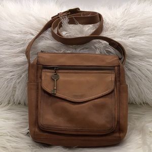 Fossil Brown Leather Shoulder Bag